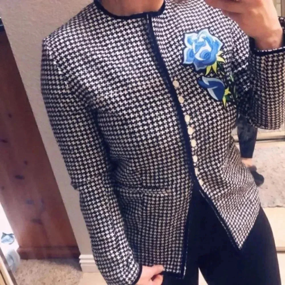 JOUR/NÉ HOUNDSTOOTH Embroidered coat - Picture 2 of 9